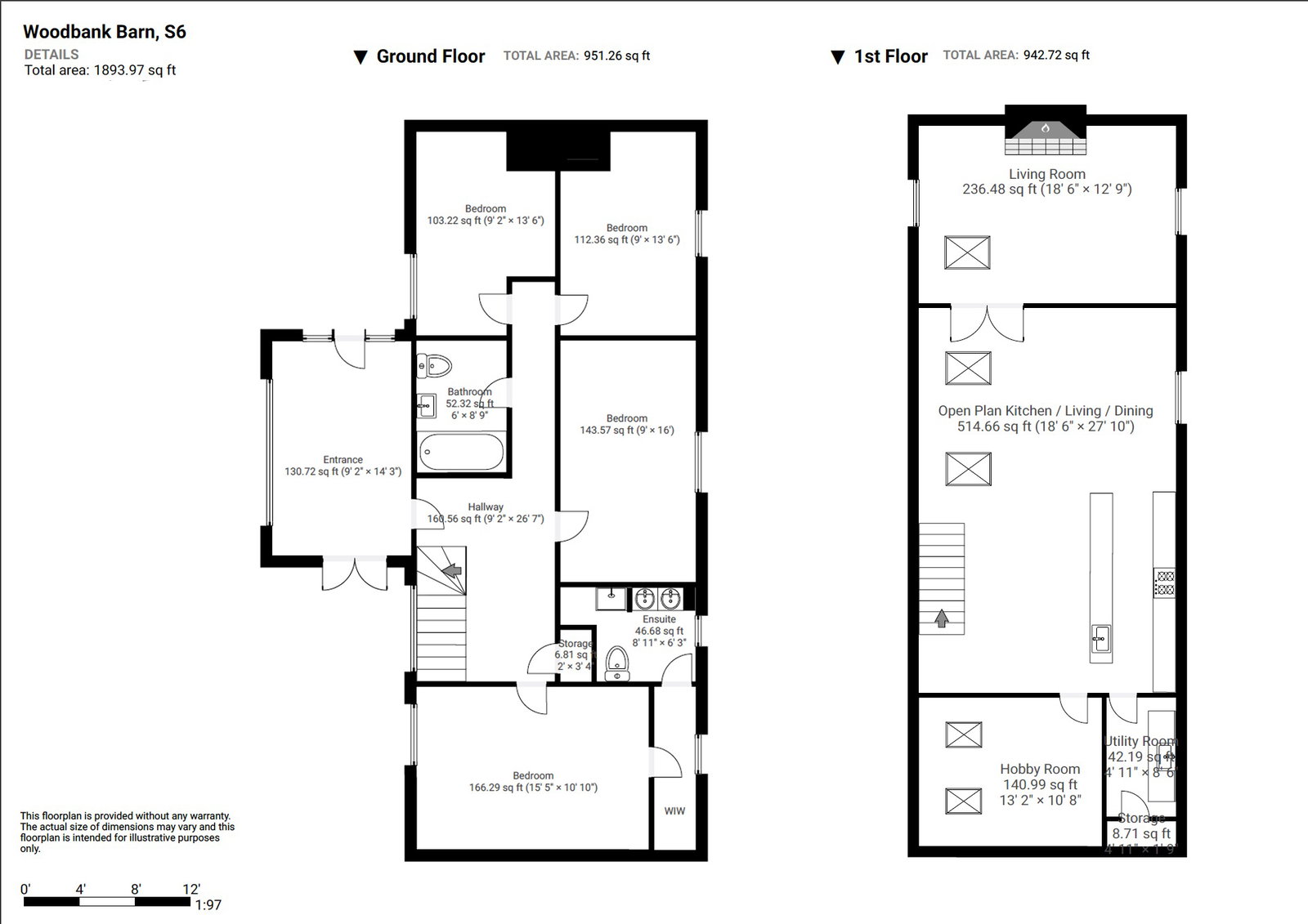 Woodbank Barn, Flash Lane, Sheffield floorplan