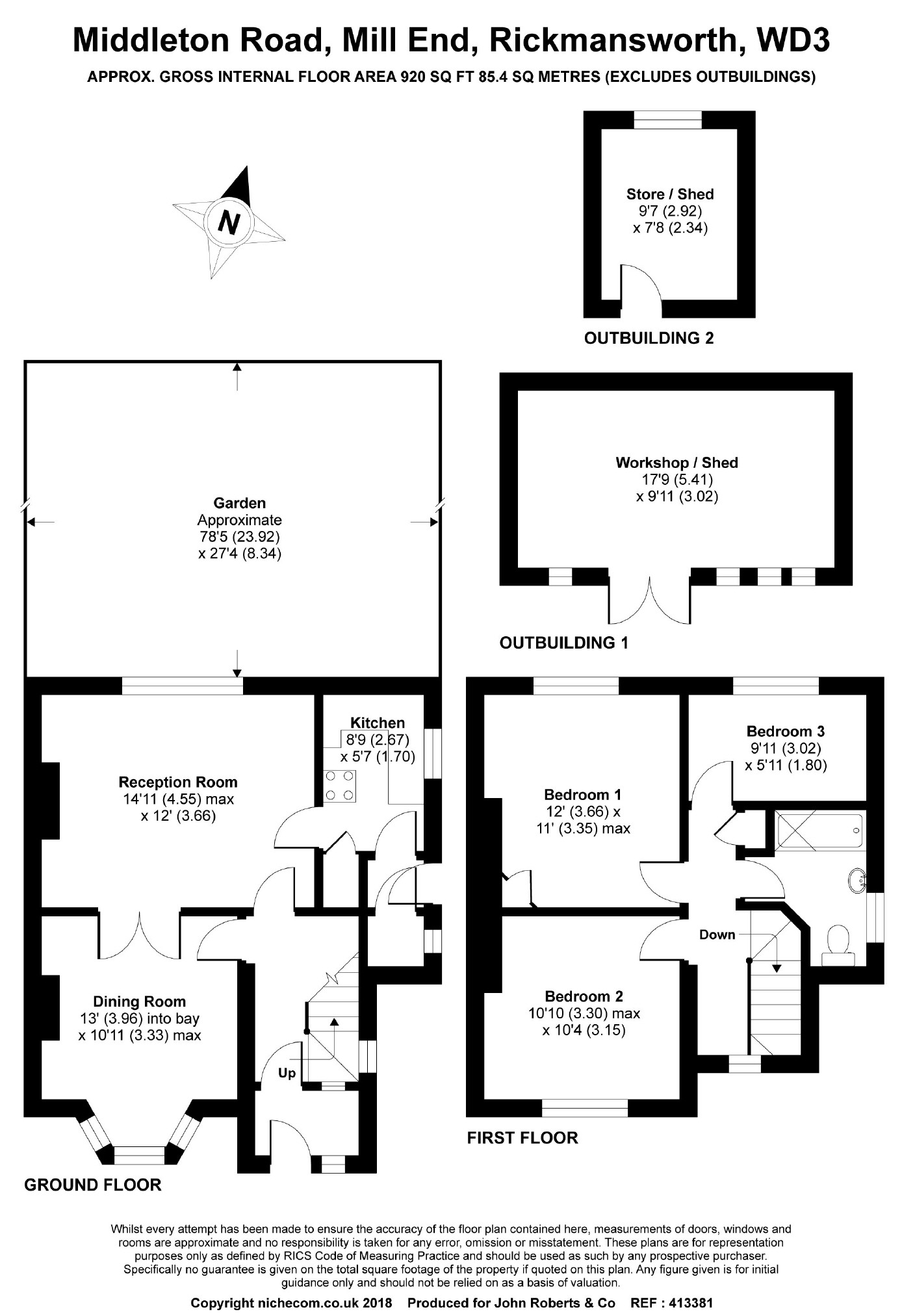 3 Bedrooms Semi-detached house for sale in Middleton Road, Mill End, Rickmansworth WD3