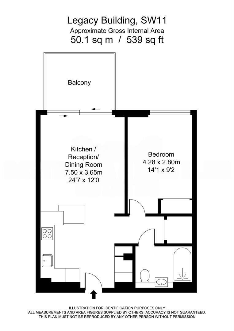 Apartment A53, 1, Legacy Building, Viaduct Gardens, London floorplan