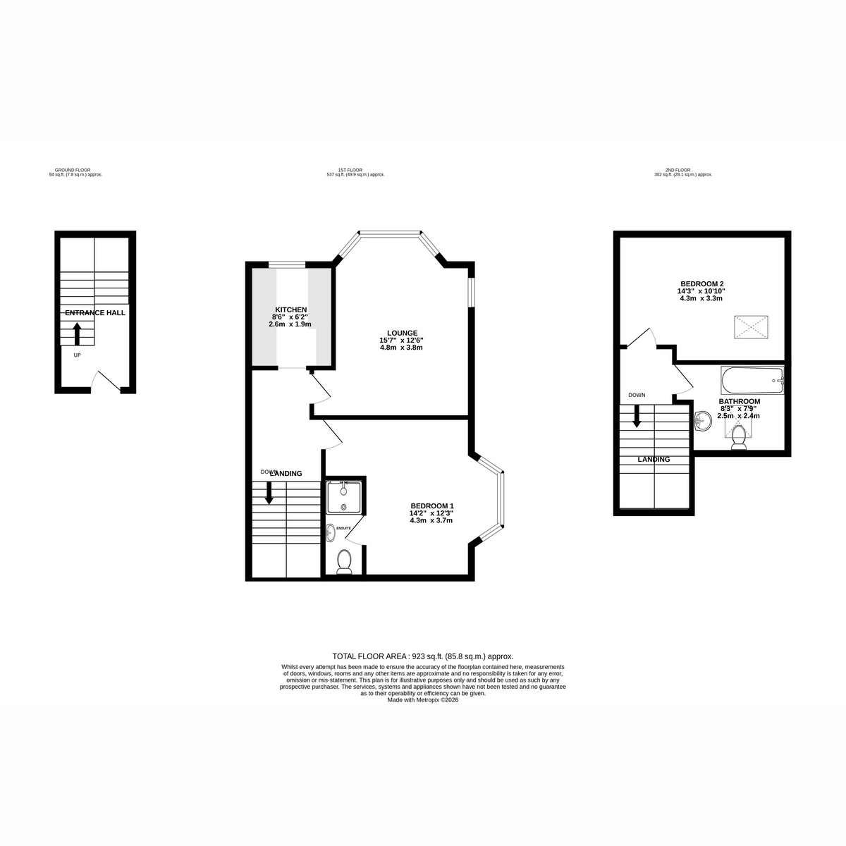 Flat Flat 2, 13, Tennyson Road, Worthing floorplan