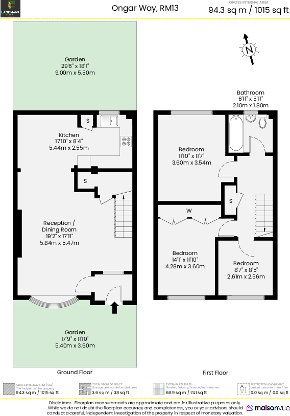 6, Ongar Way, Rainham floorplan