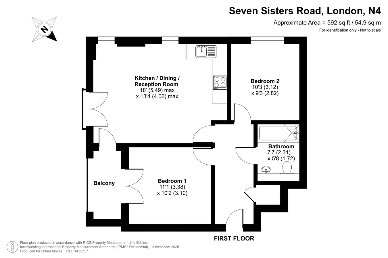 Flat Nine, Seven Sisters Road, London floorplan