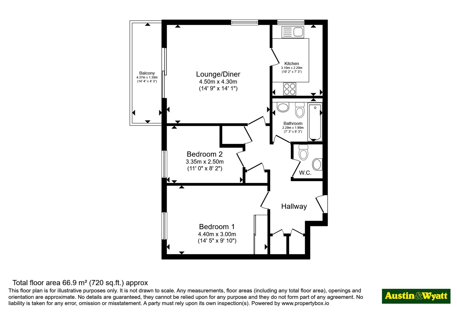 Flat 33, Meyrick Court, 22, St. Winifreds Road, Dorset floorplan