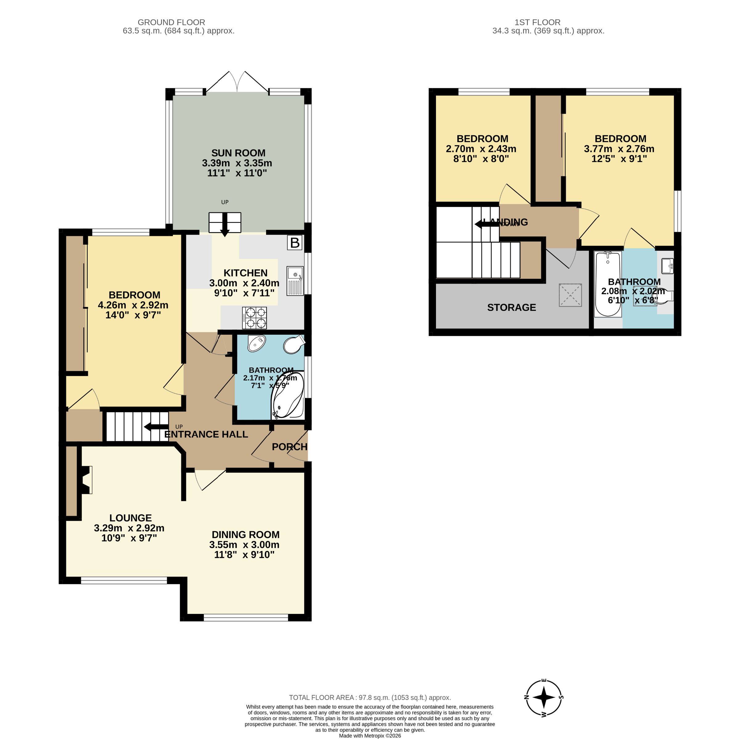 18 Bampton Close, Paignton floorplan