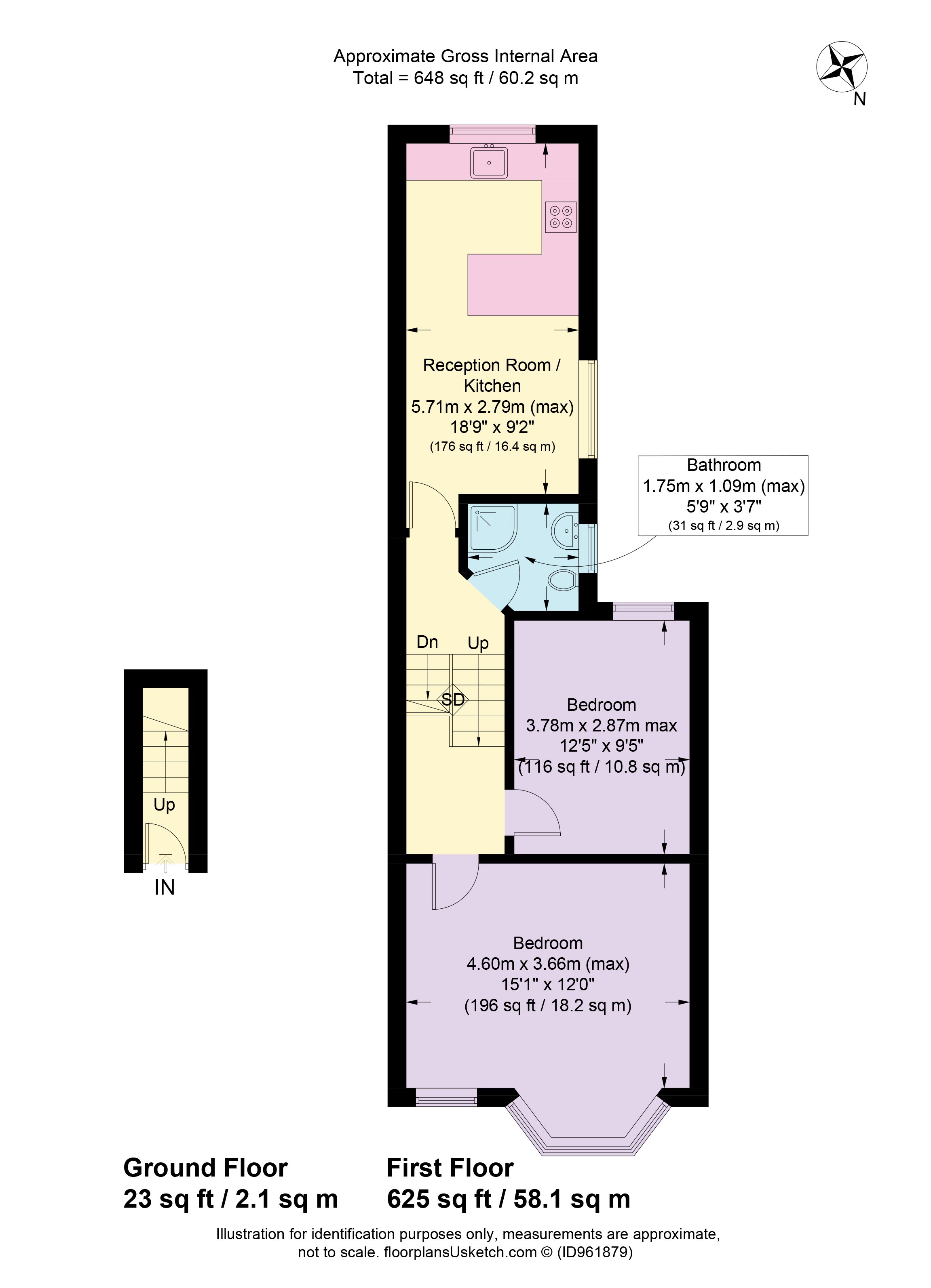 Beresford Road, London N8, 2 bedroom flat for sale 64539886