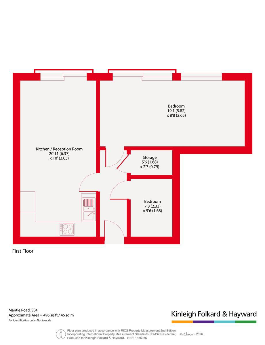 Flat 2 Maypole Court, 1, Mantle Road, London floorplan
