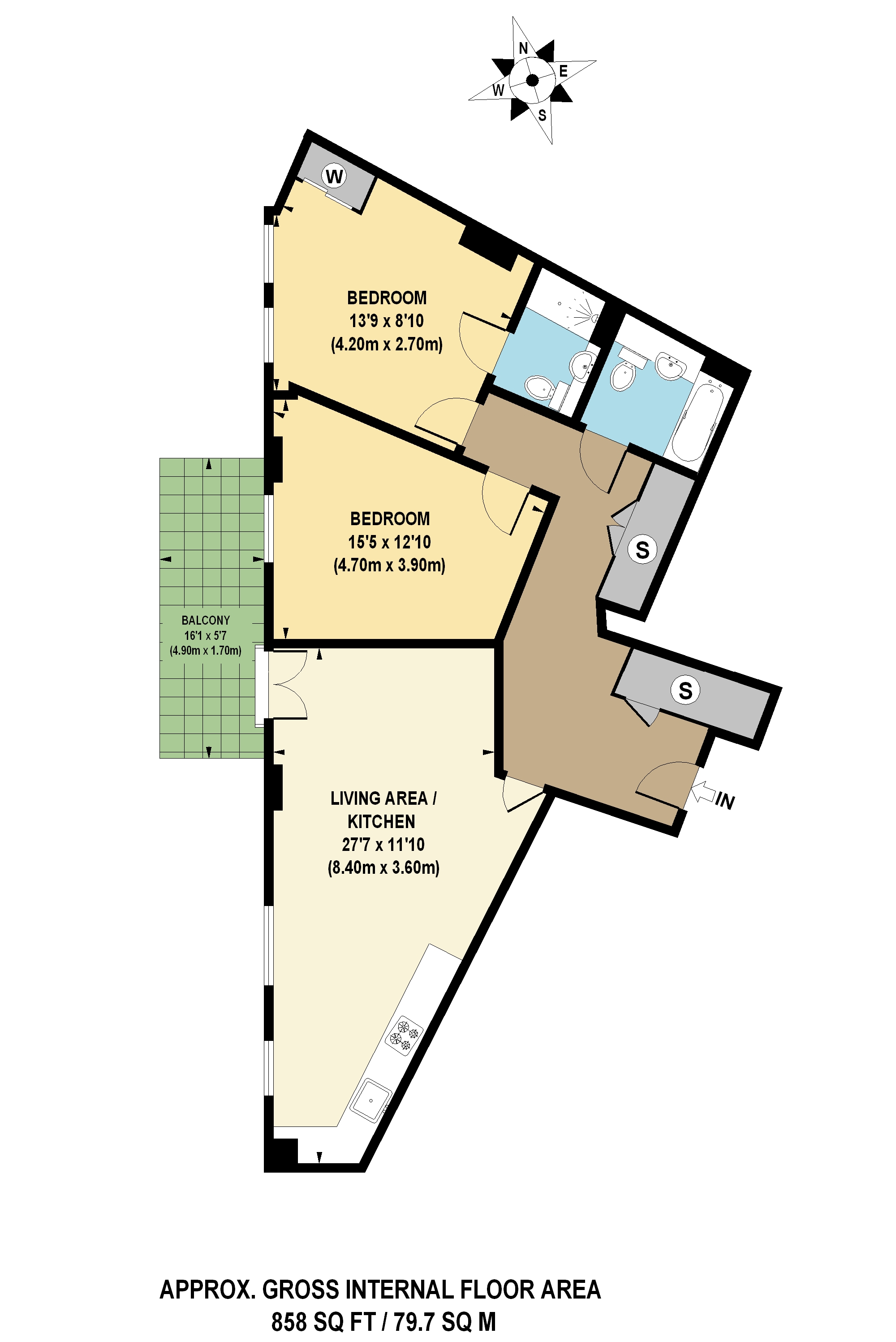 Flat 204,, Maypole Court, Bow floorplan