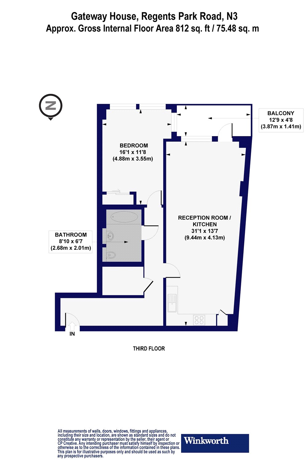 1 Bedrooms Flat to rent in Regents Park Road, London N3