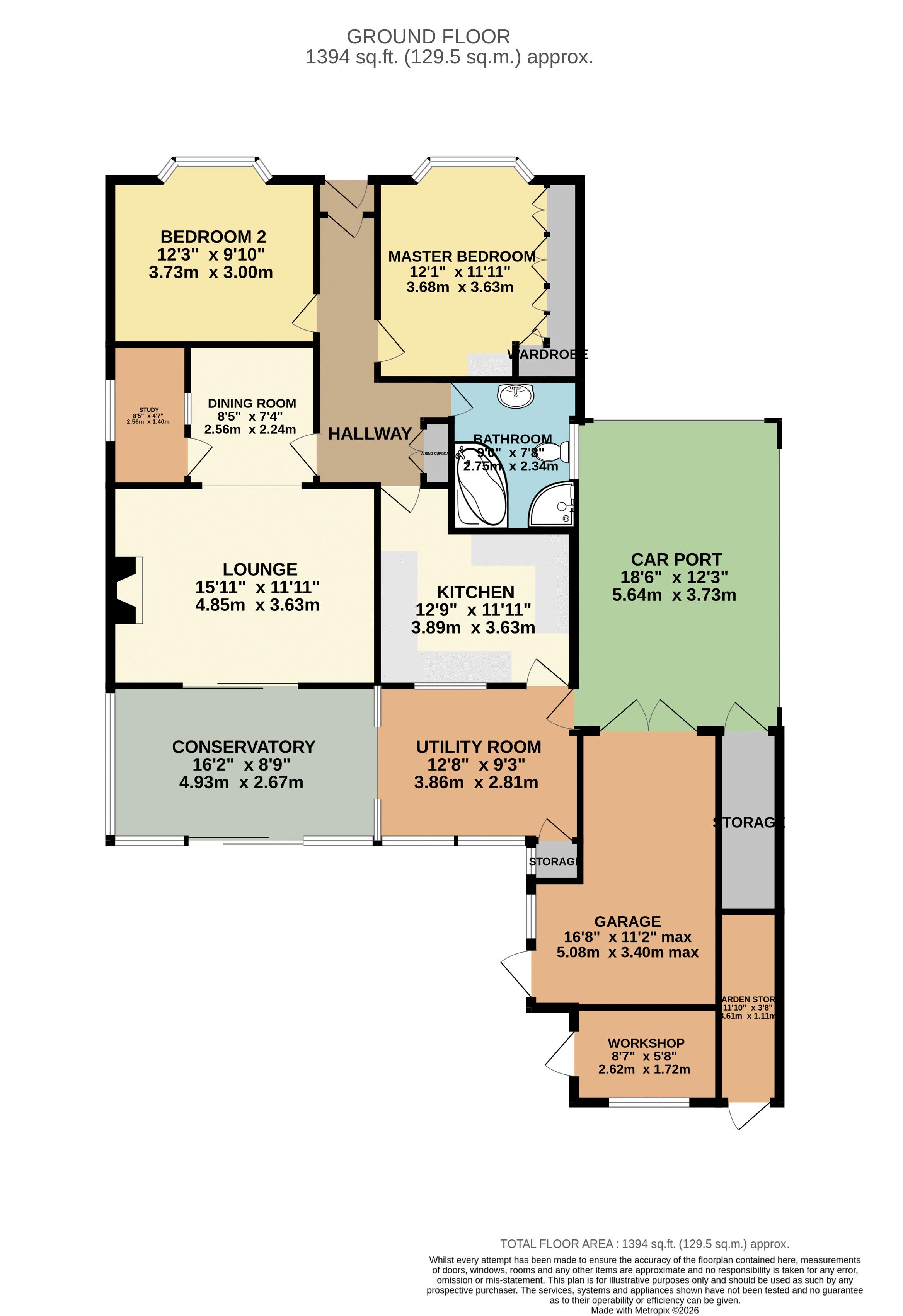 124, Mill Lane, Lincoln floorplan