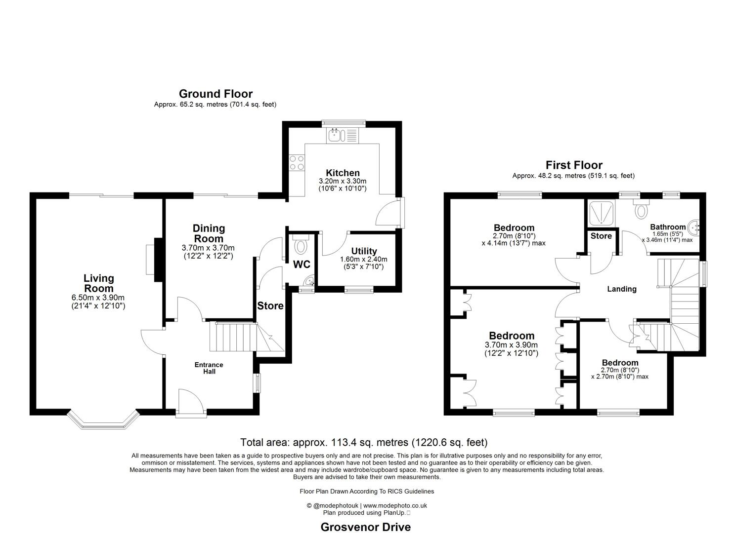 127, Grosvenor Drive, Loughton floorplan