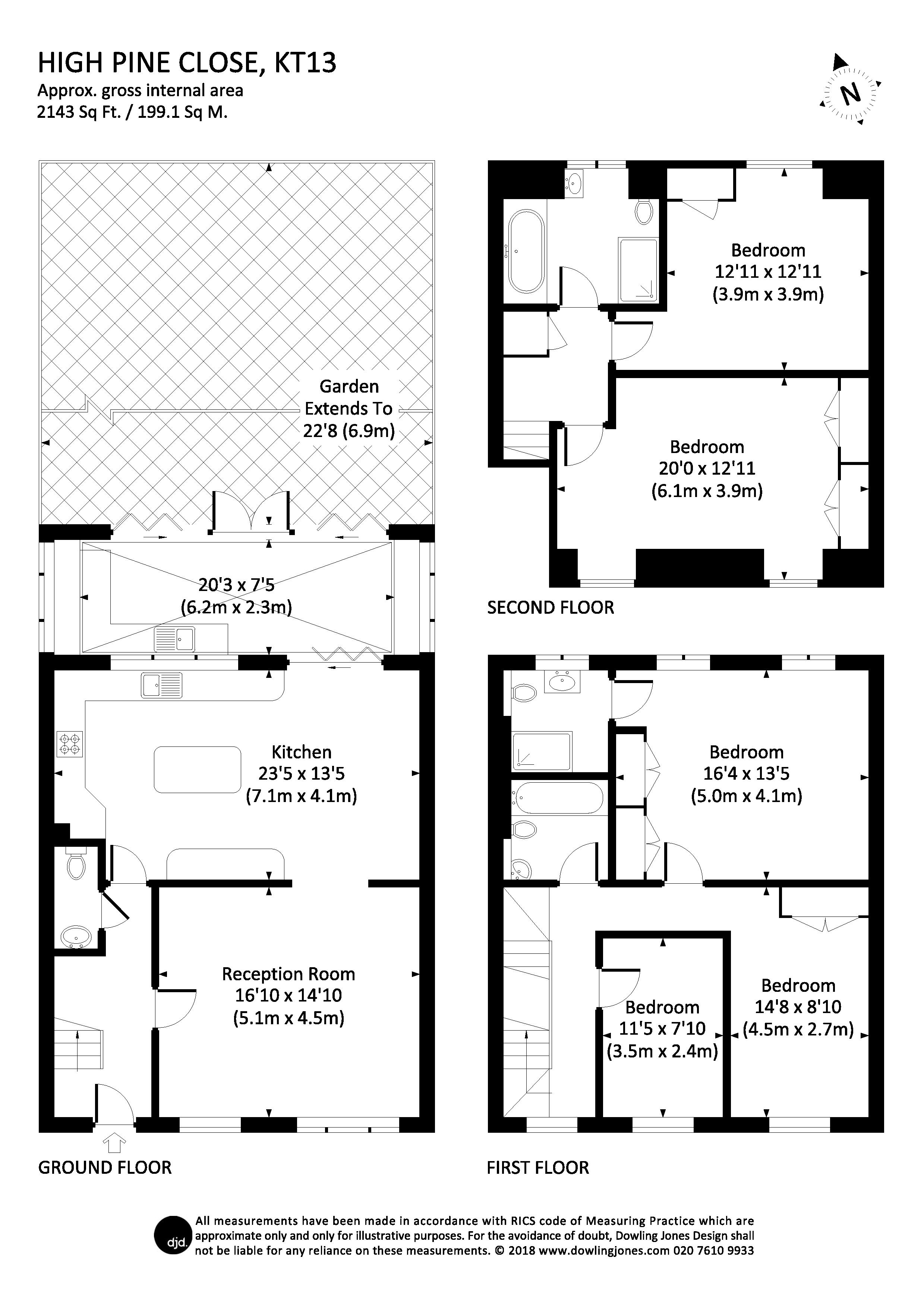 5 Bedrooms Terraced house to rent in High Pine Close, Weybridge KT13