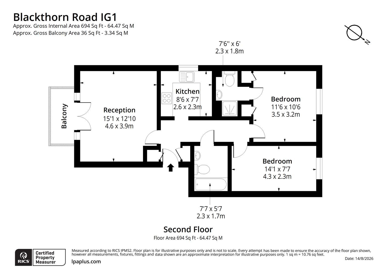 70, Blackthorn Road, Ilford floorplan