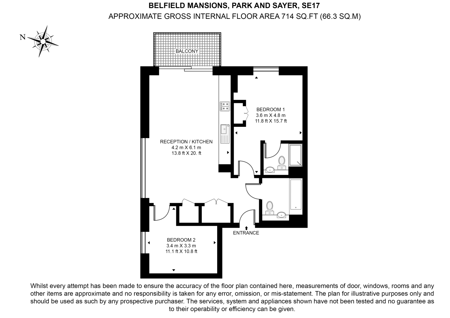 Belfield Mansions, Park & Sayer floorplan