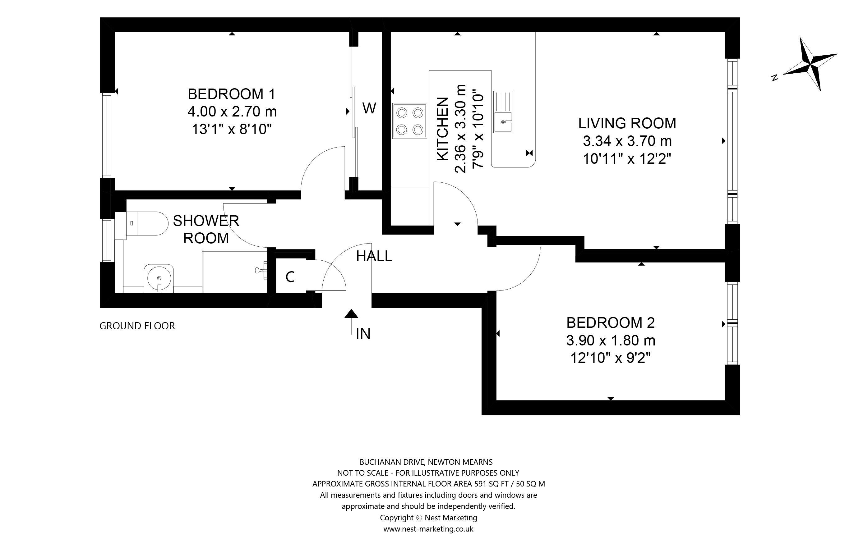 Buchanan Drive, Newton Mearns, Glasgow G77, 2 bedroom flat to rent