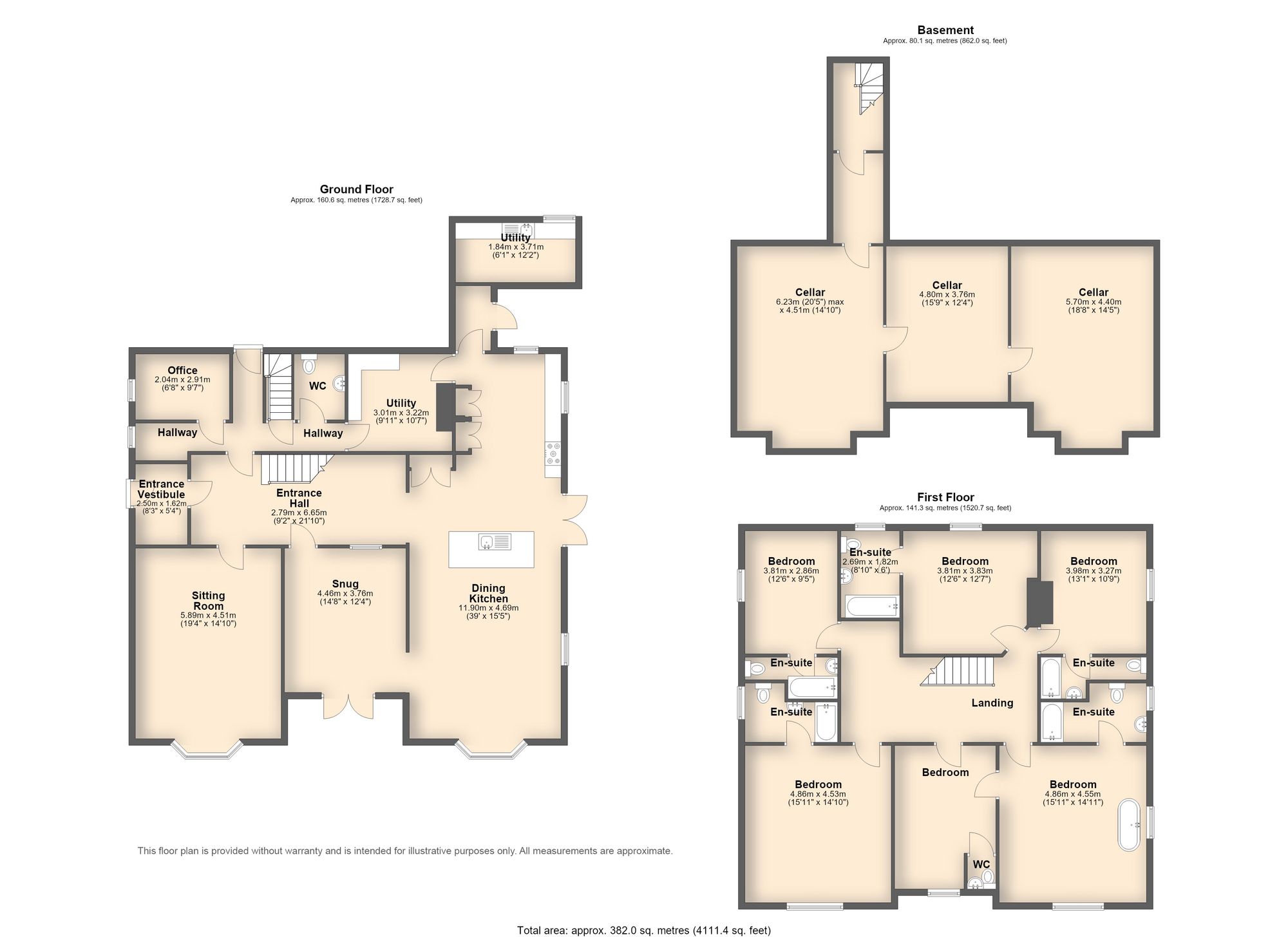 Holmefield House, 1 Holmefield, Matlock floorplan