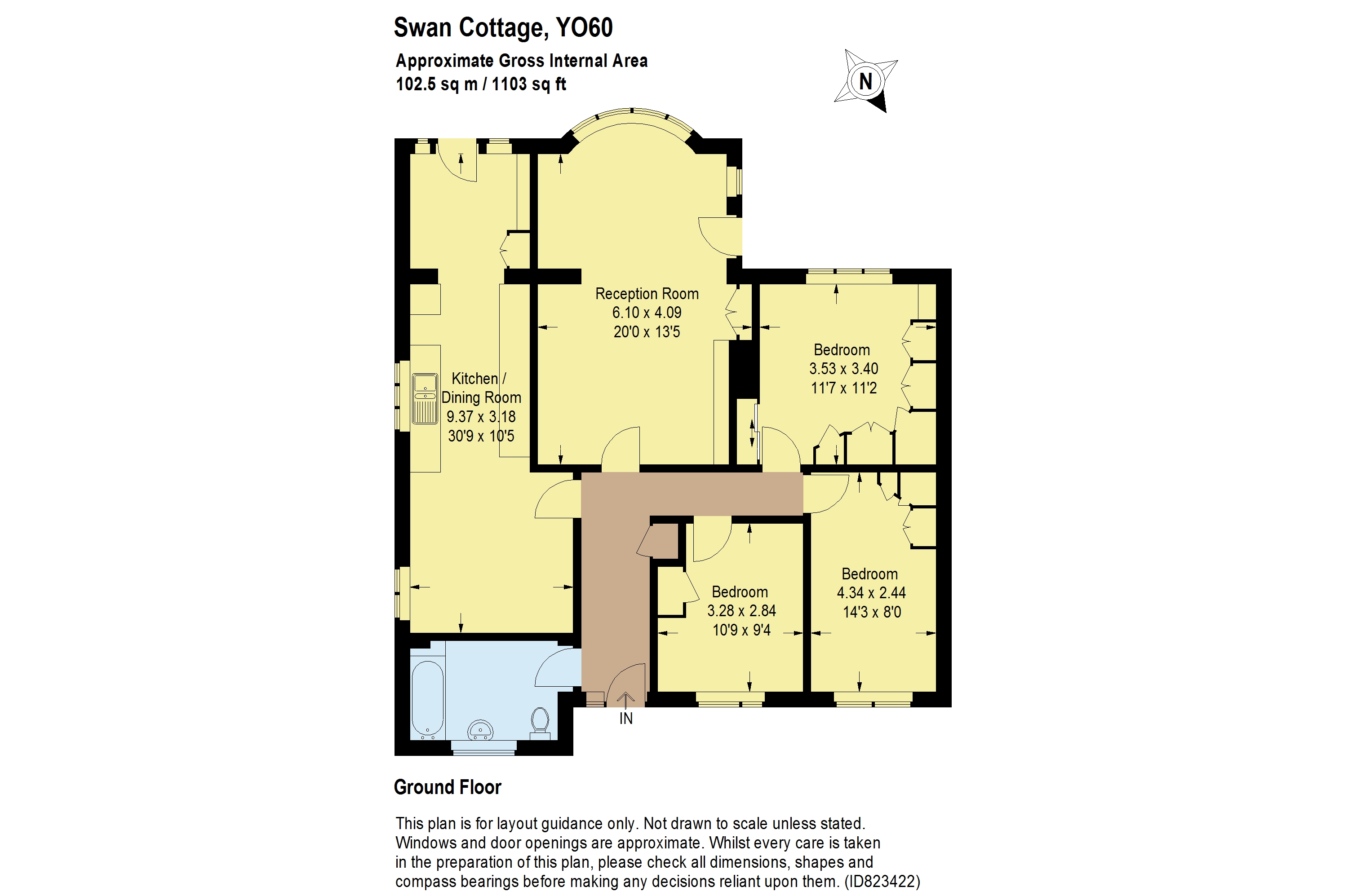 Swan Cottage, Flaxton, York, North Yorkshire YO60, 3 bedroom bungalow