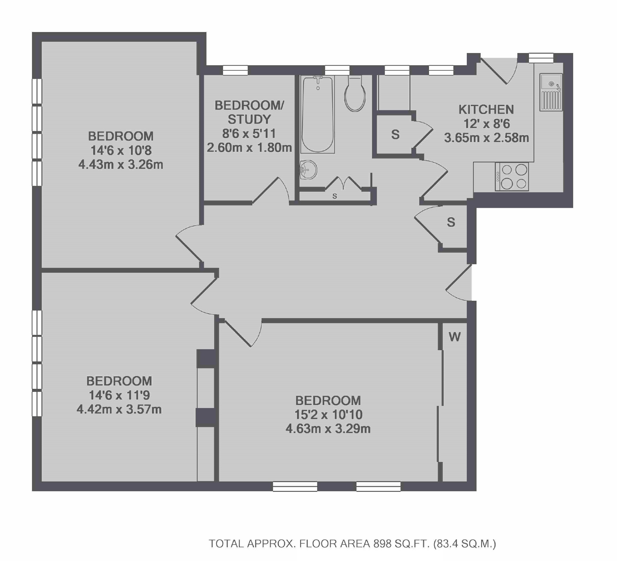 1, Richmond Hill Court, Richmond floorplan
