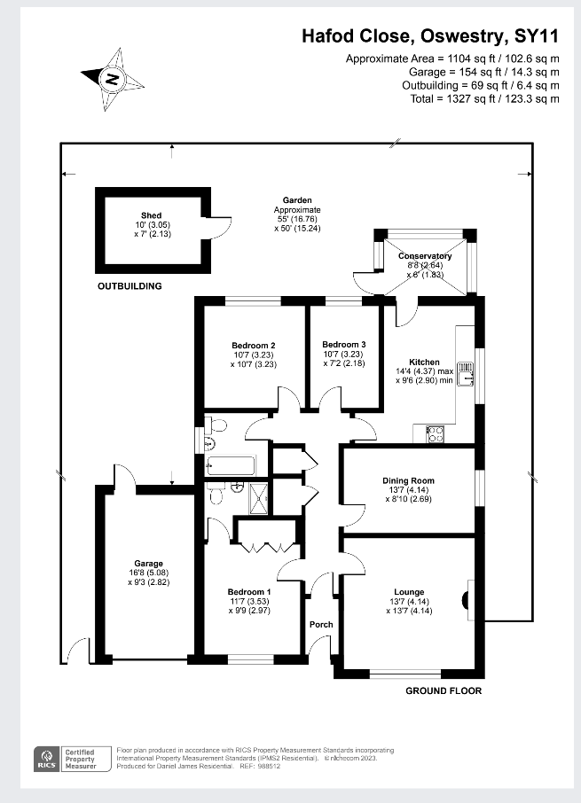 Hafod Close, Oswestry, Shropshire SY11, 3 bedroom bungalow for sale