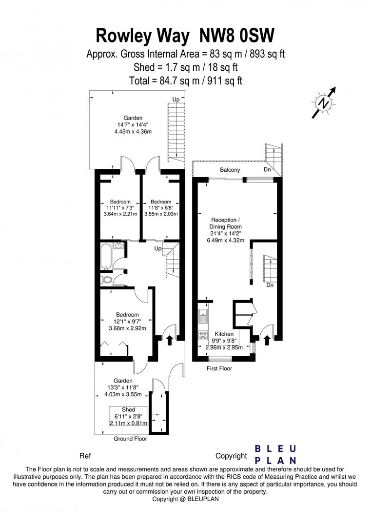 102B, Rowley Way, London floorplan