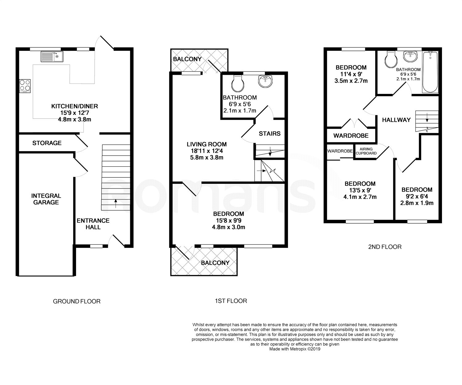 3 Bedrooms Terraced house for sale in Ettrick Court, Cross Street, Farnborough GU14