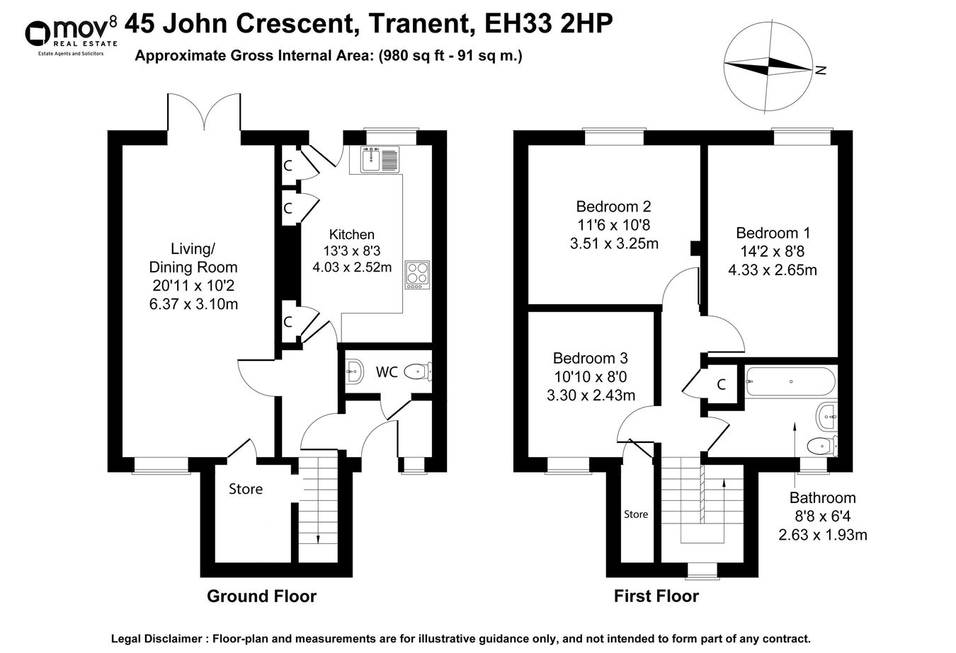 45, John Crescent, Tranent floorplan