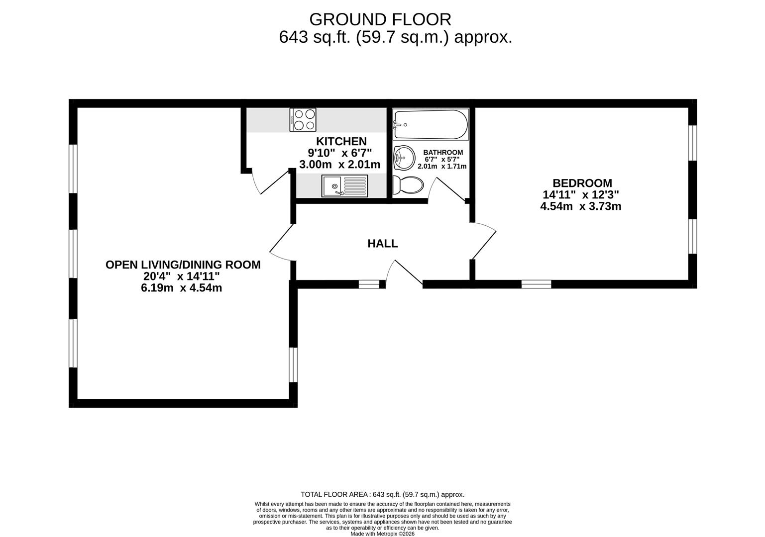 Flat 2 The Avenue, 30, Bishop Lane, Hull floorplan