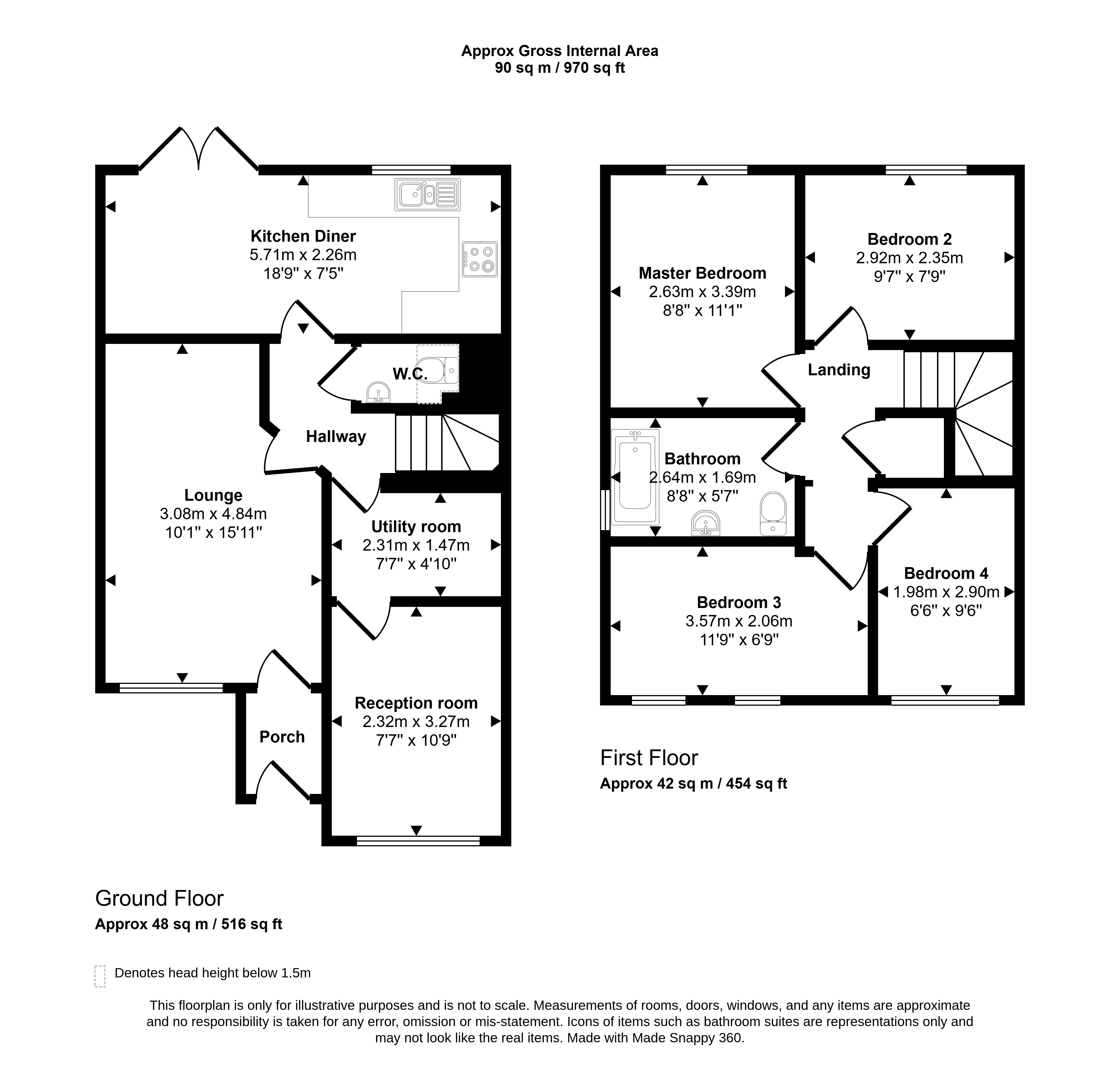 4, Saxilby Close, Cramlington floorplan