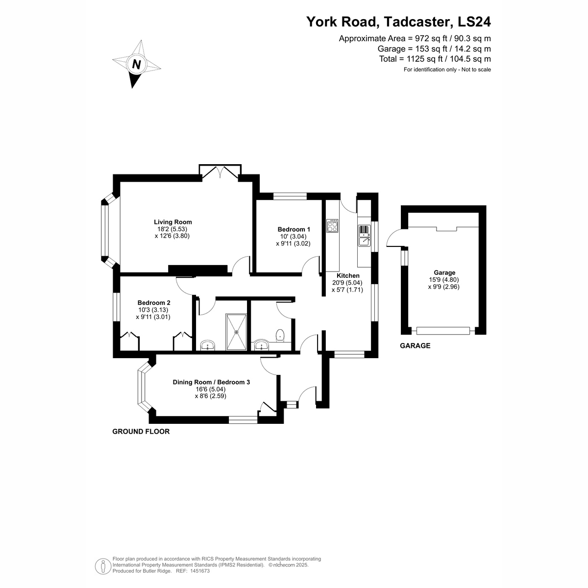 Flat The Old Coach House, 107c, York Road, Tadcaster floorplan