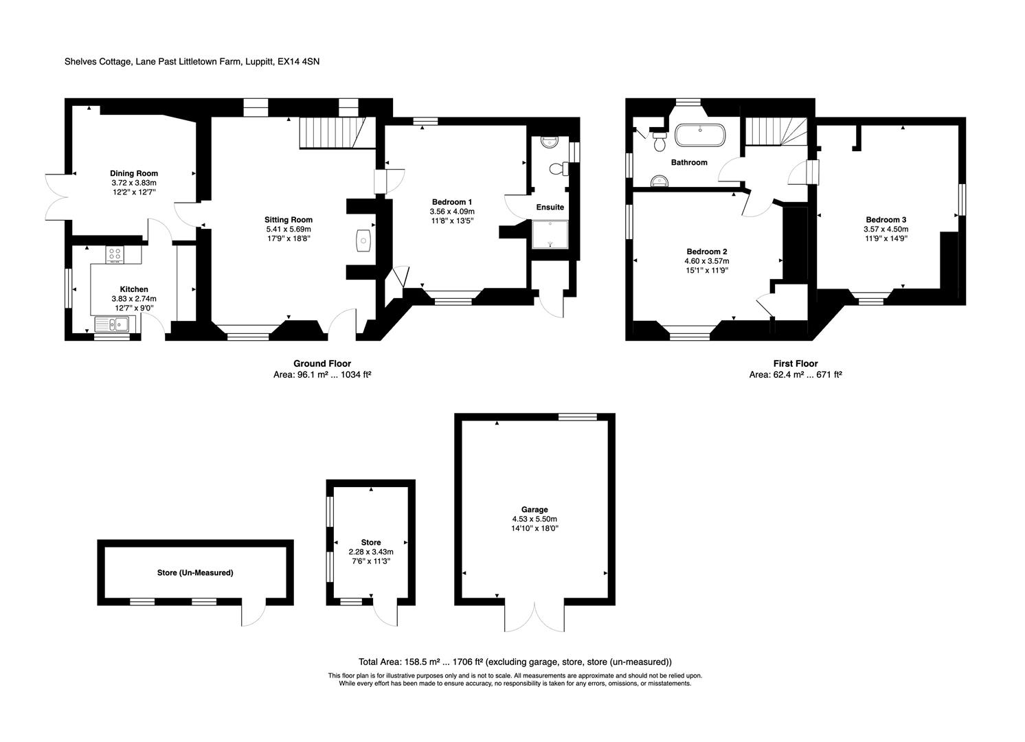 Shelves Cottage, Honiton floorplan