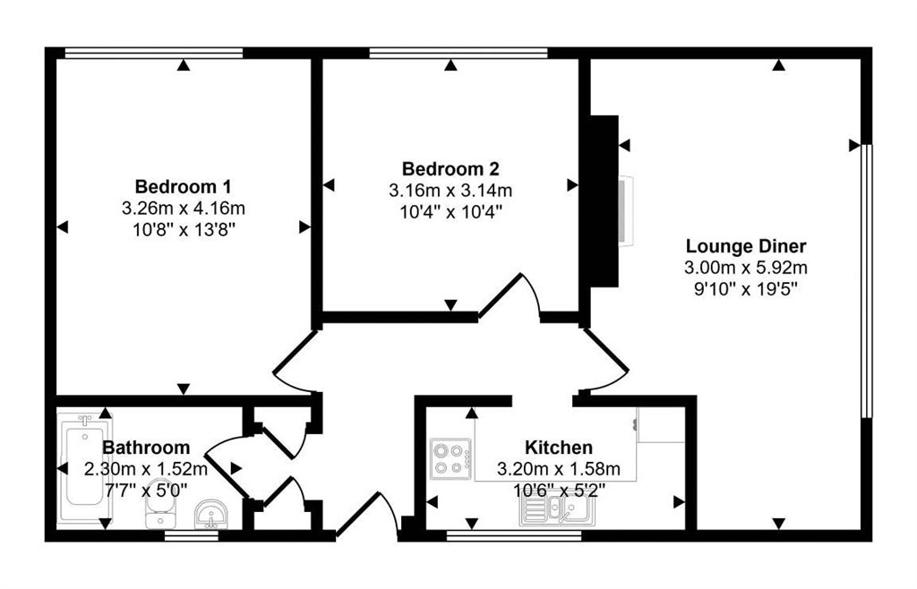 16 Purley Court, Brighton Road, PURLEY floorplan