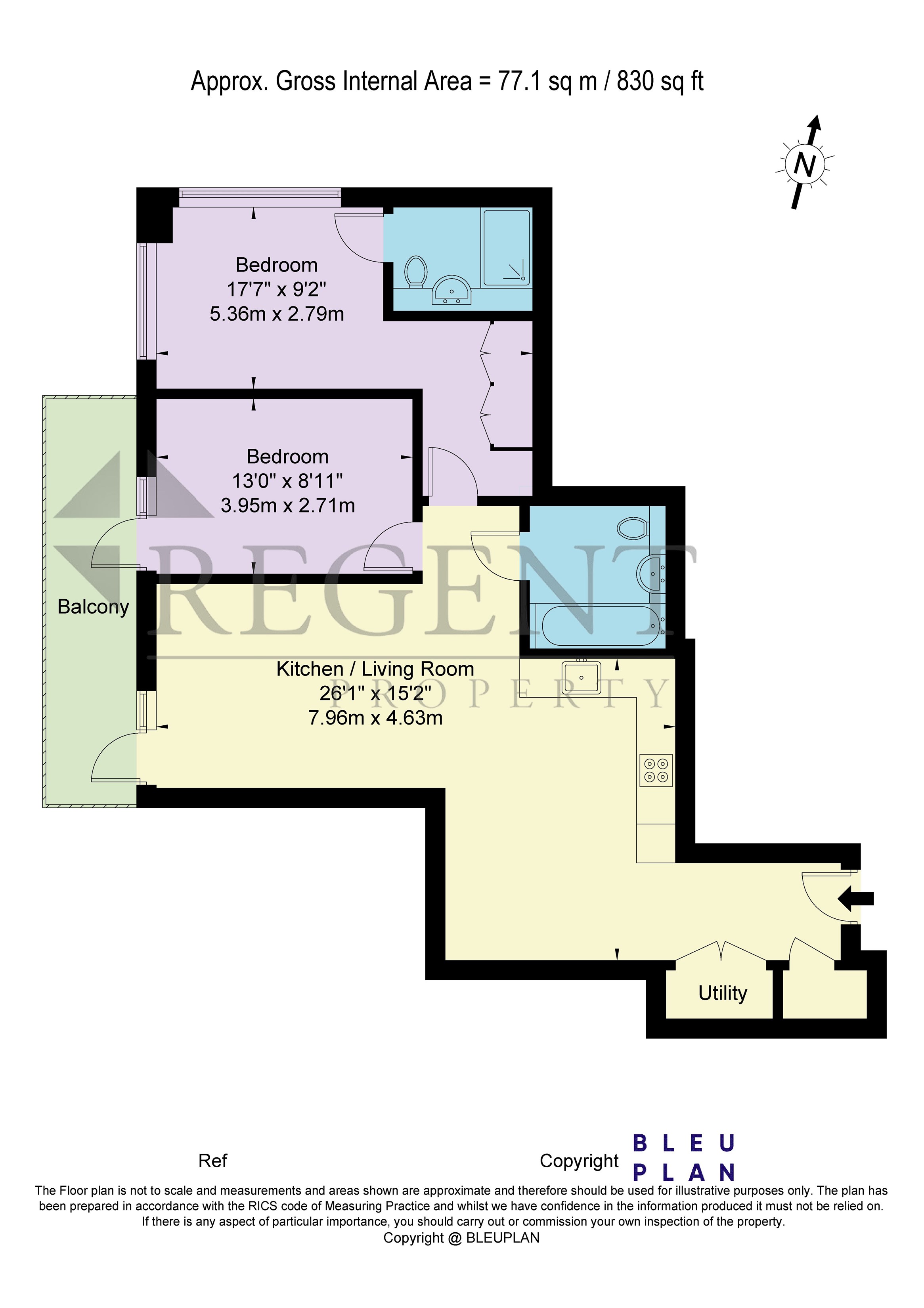 Apartment 903, Botanist House, London floorplan