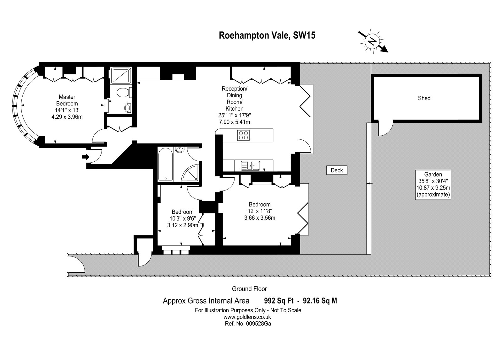 3 Bedrooms Flat to rent in Roehampton Vale, Putney, London SW15