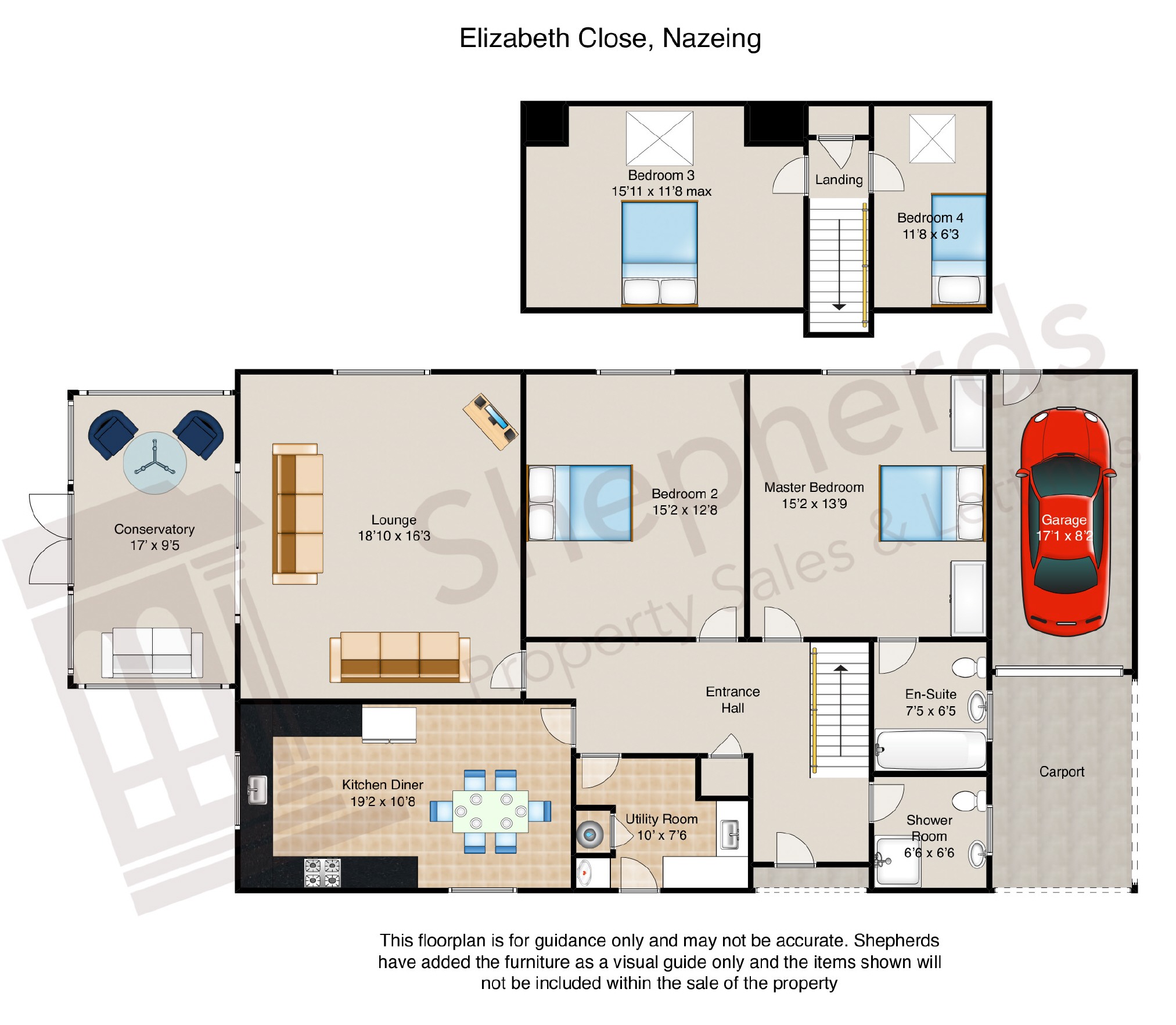 4 Bedrooms Detached bungalow for sale in Elizabeth Close, Nazeing, Essex EN9