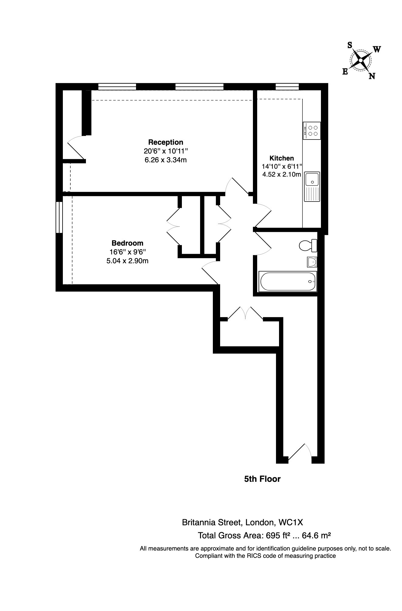 Flat 12, 50, Britannia Street, Bloomsbury floorplan