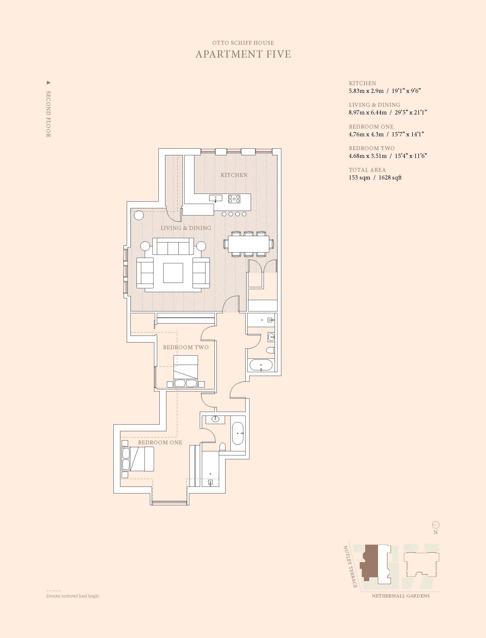 New home, 2 bed flat for sale in Nutley Terrace, Hampstead, London NW3