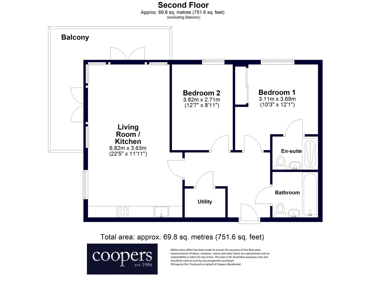 Flat 75 Clovelly Court, 6 Wintergreen Boulevard, West Drayton floorplan