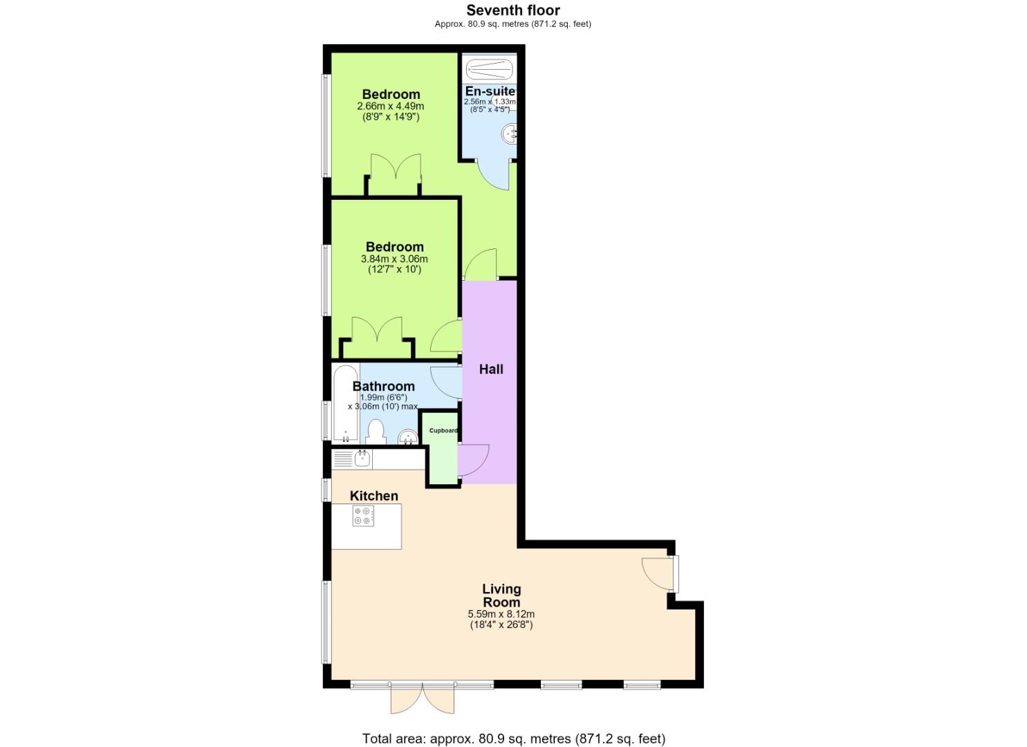 Apartment 116, The Waterside Apartments, Pavilion Road, Nottingham floorplan