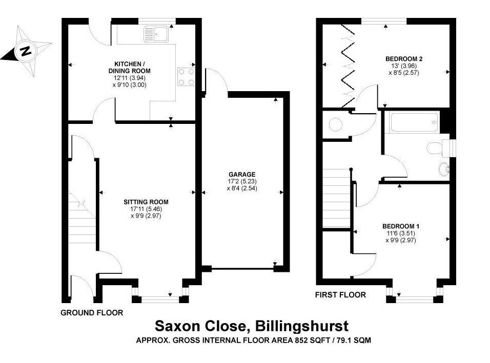 2 Bedrooms Semi-detached house for sale in Saxon Close, Billingshurst, West Sussex RH14