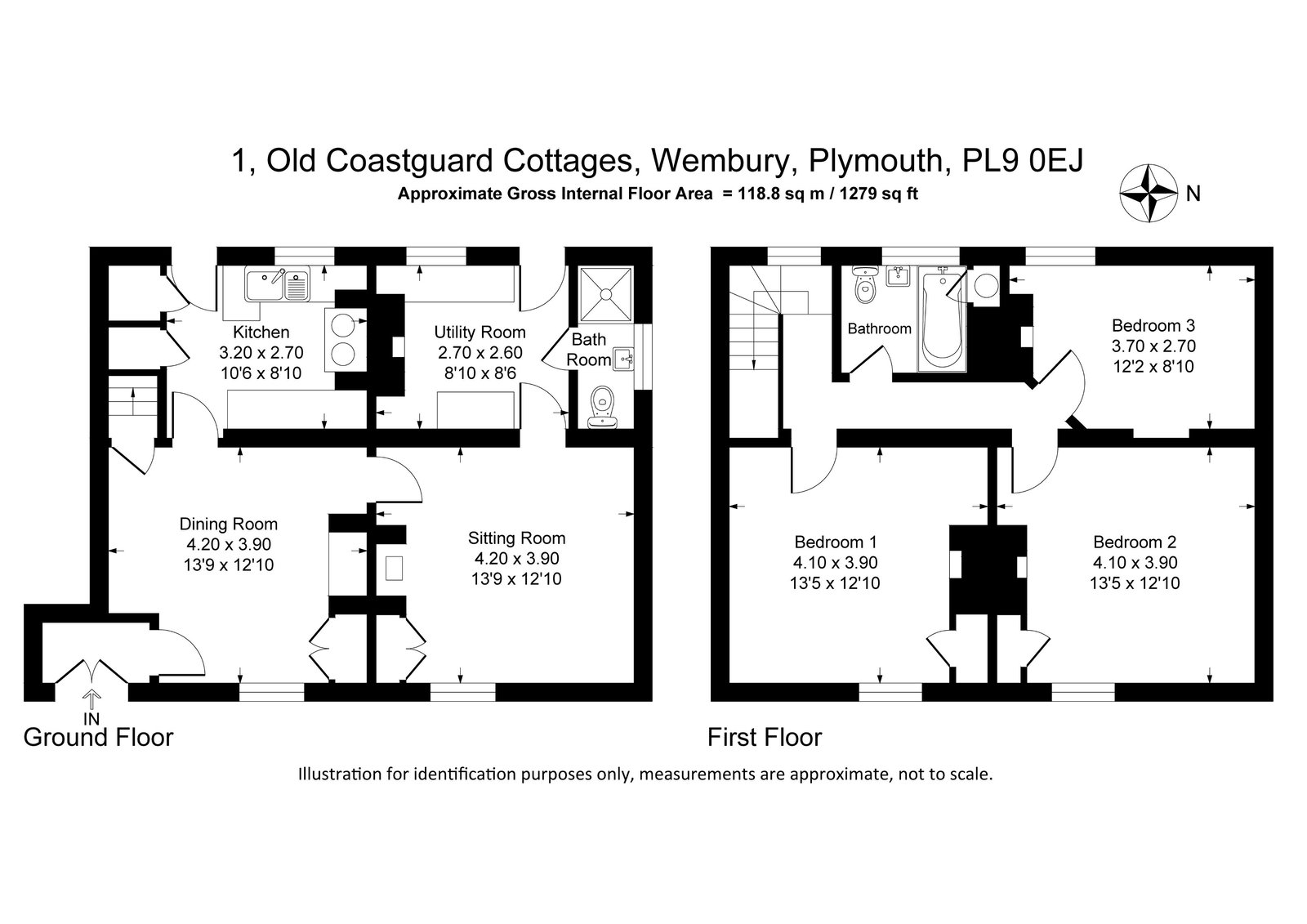 Old Coastguard Cottages,1, Plymouth floorplan