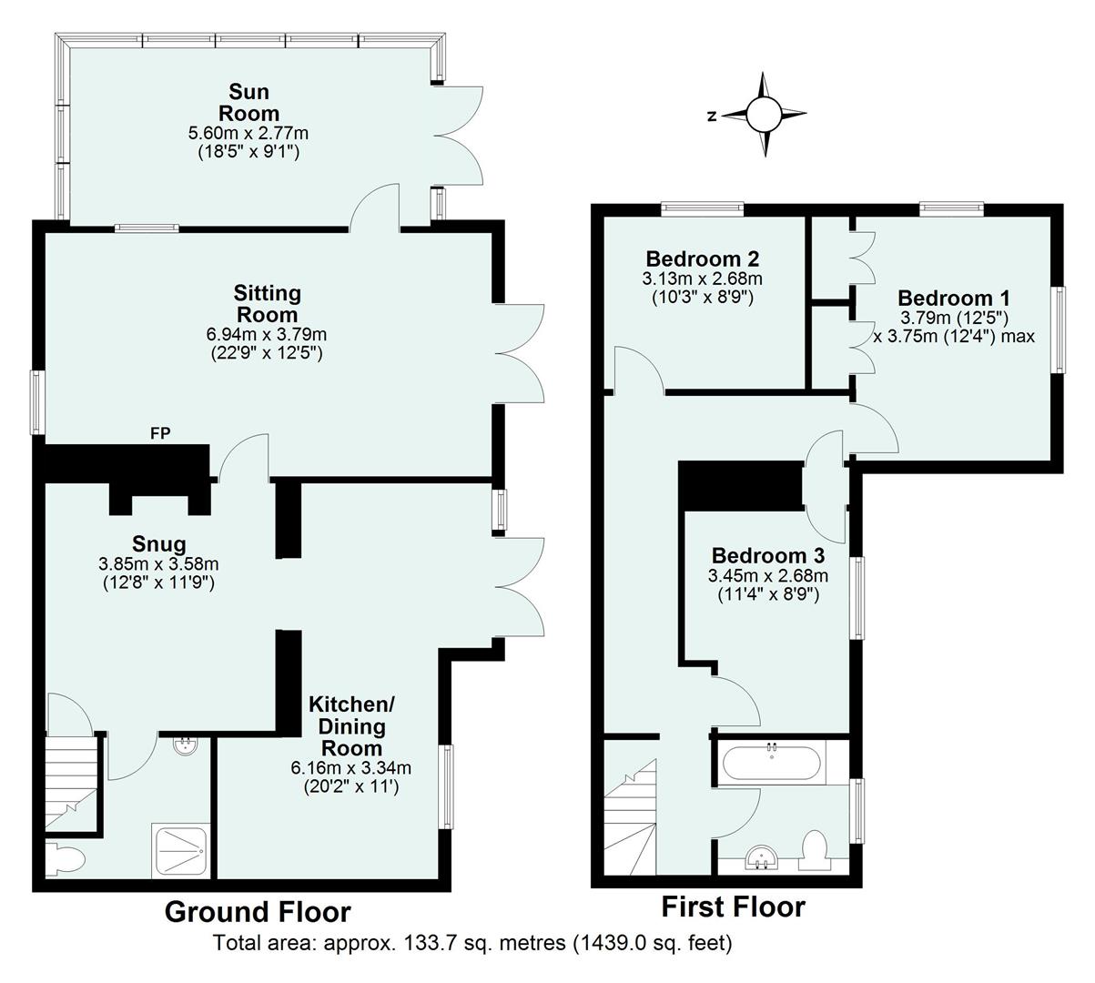 Trickey Cottage, Ash Thomas, Devon floorplan