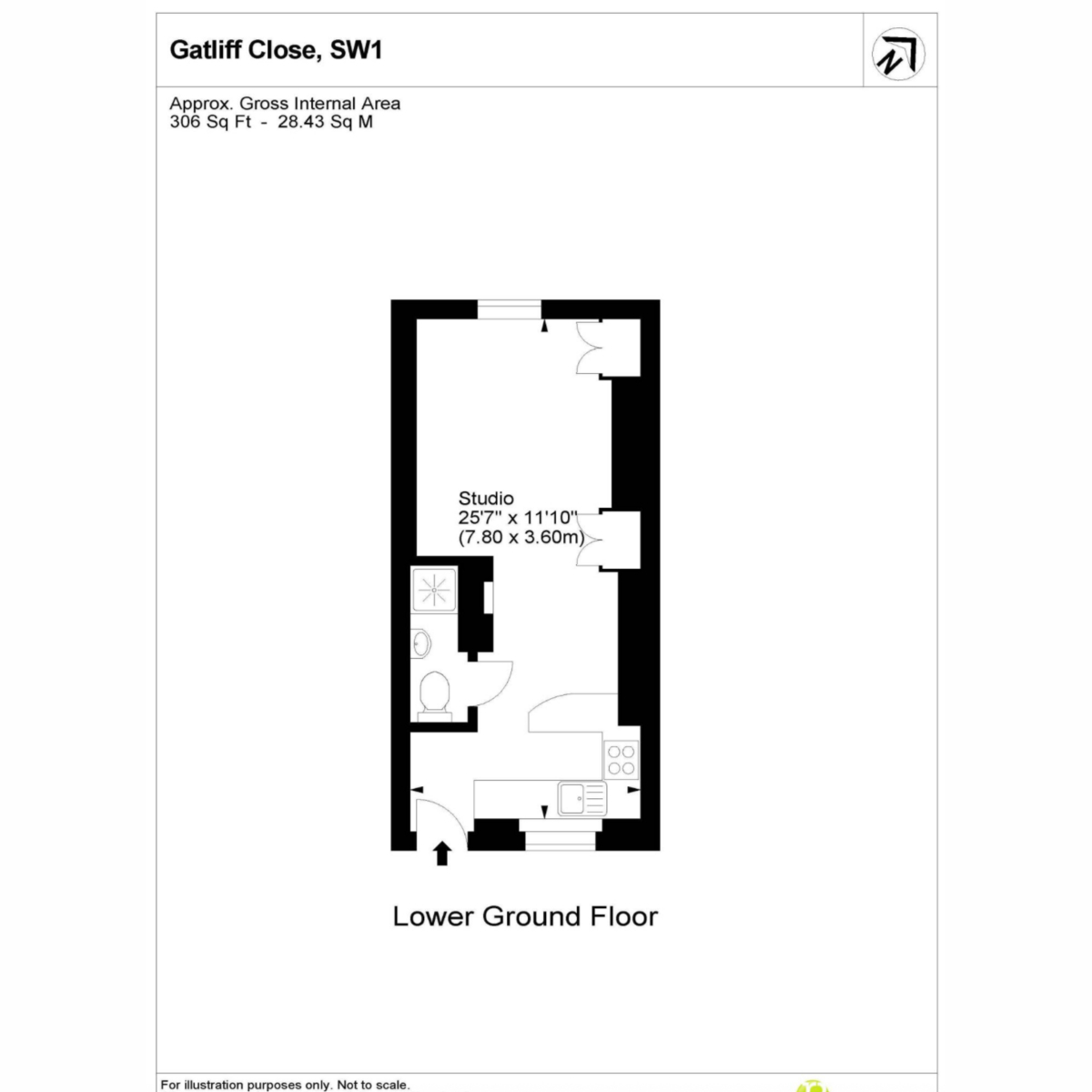 Flat Flat 4, Gatliff Close, Ebury Bridge Road, London floorplan