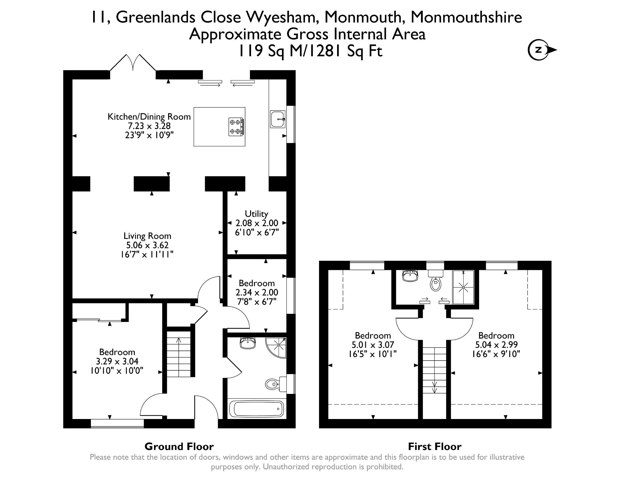 11, Greenlands Close, Wyesham, Monmouth floorplan