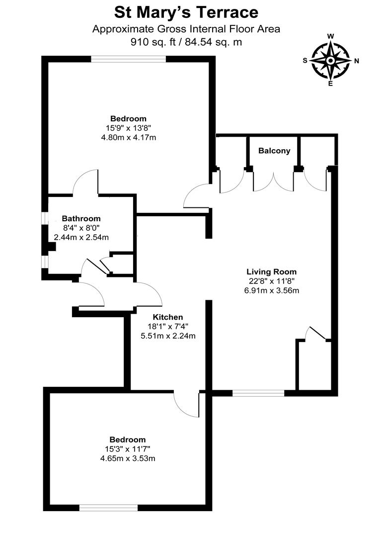 Flat 3, 4, St Marys Terrace, Hastings floorplan
