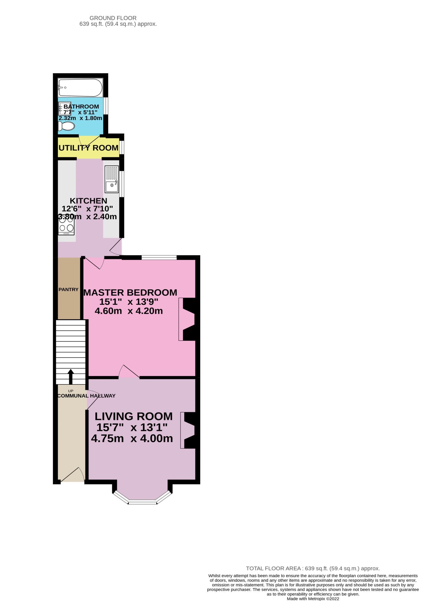 Ground Floor Flat, 61 Huntington Road, York floorplan