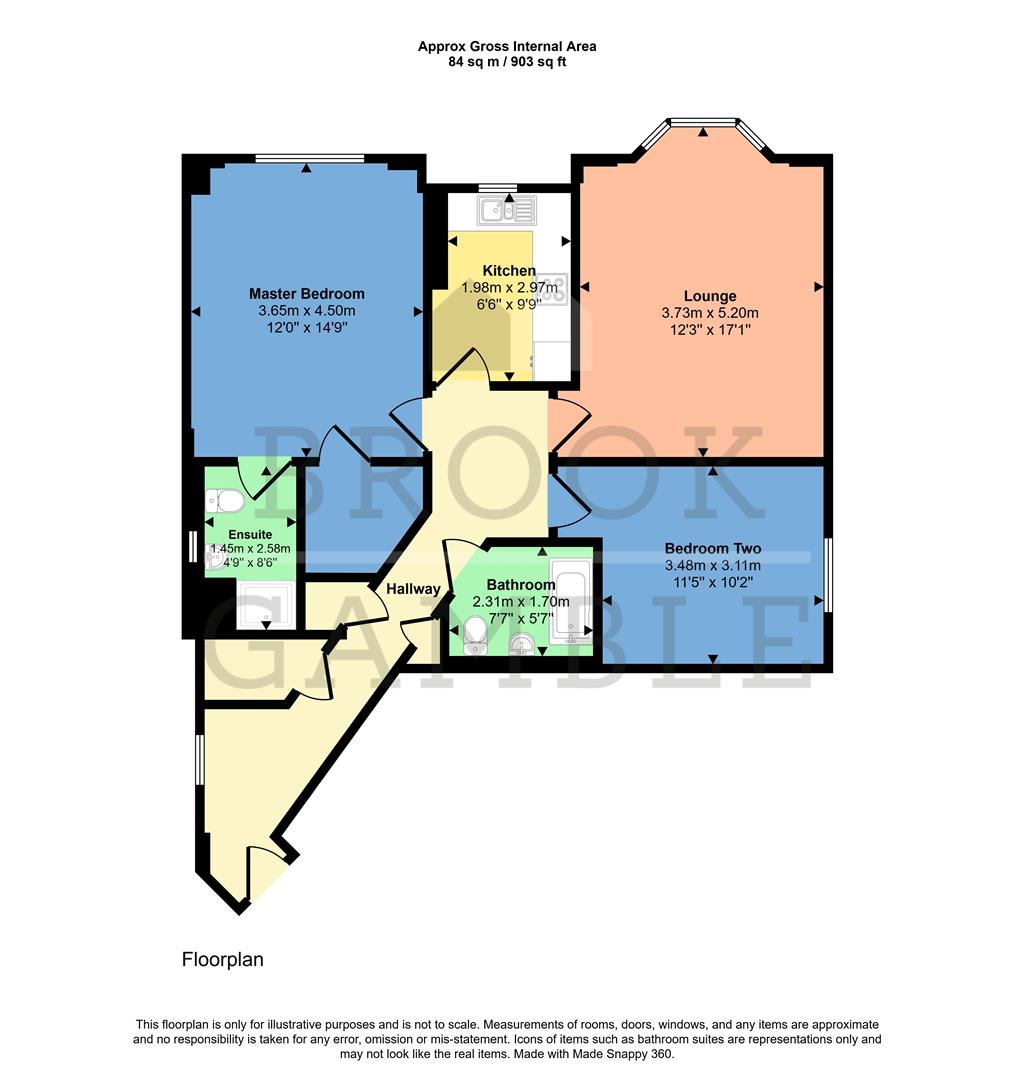 Flat 36, Devonshire Mansions, 54, Grand Parade, Eastbourne floorplan