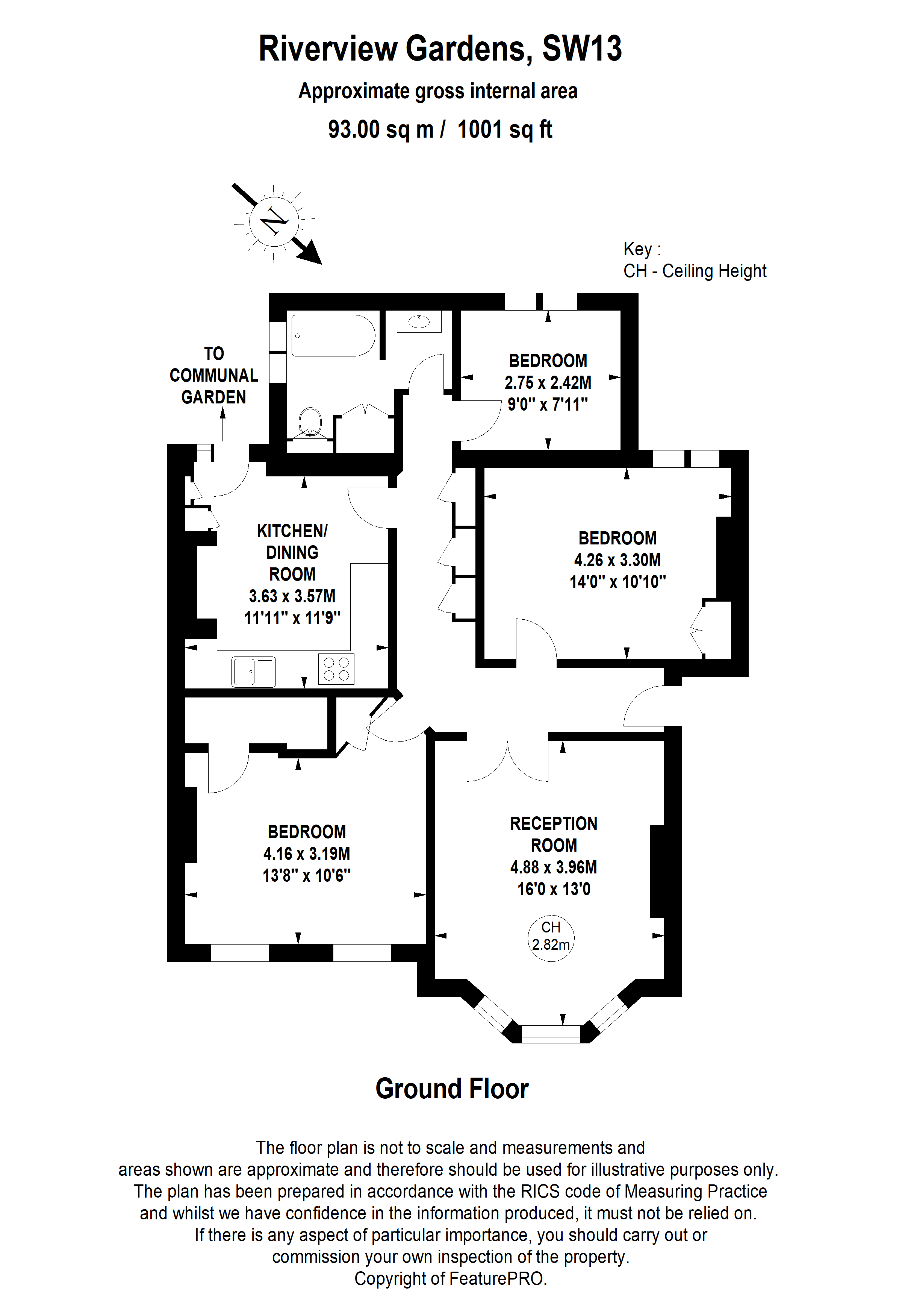 Riverview Gardens, North Barnes SW13, 3 bedroom flat for sale