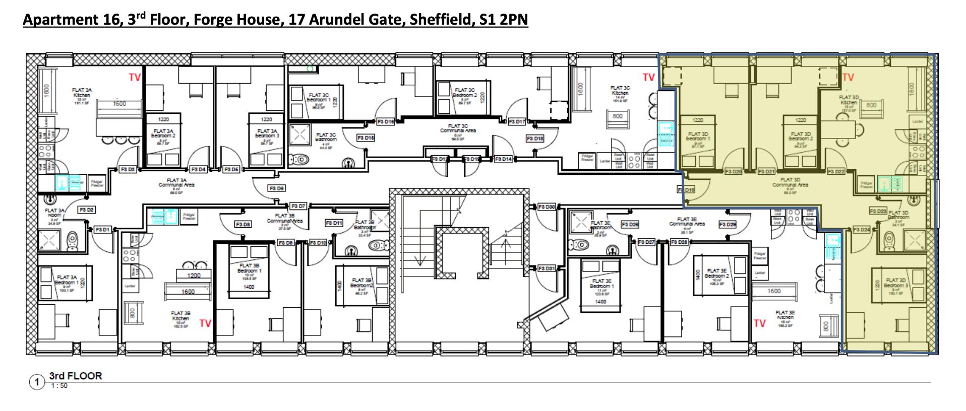 Apartment 16, Forge House, Arundel Gate, Sheffield floorplan