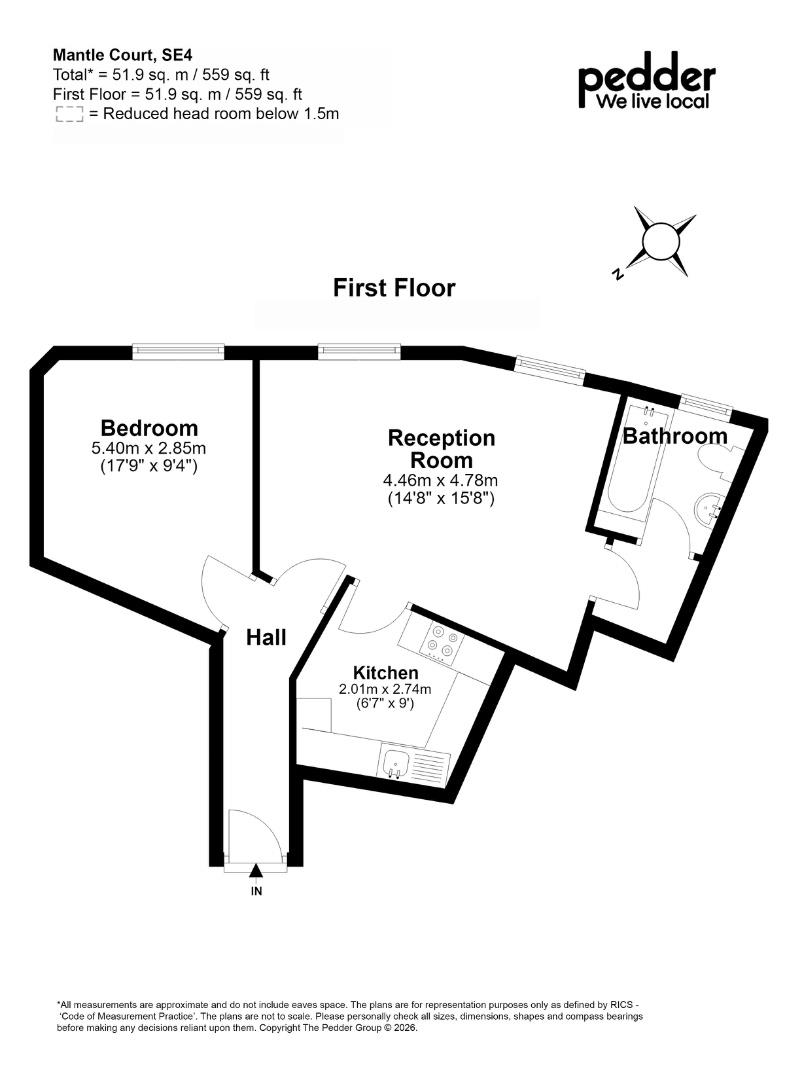Flat 13 Mantle Court, 209-211, Mantle Road, London floorplan