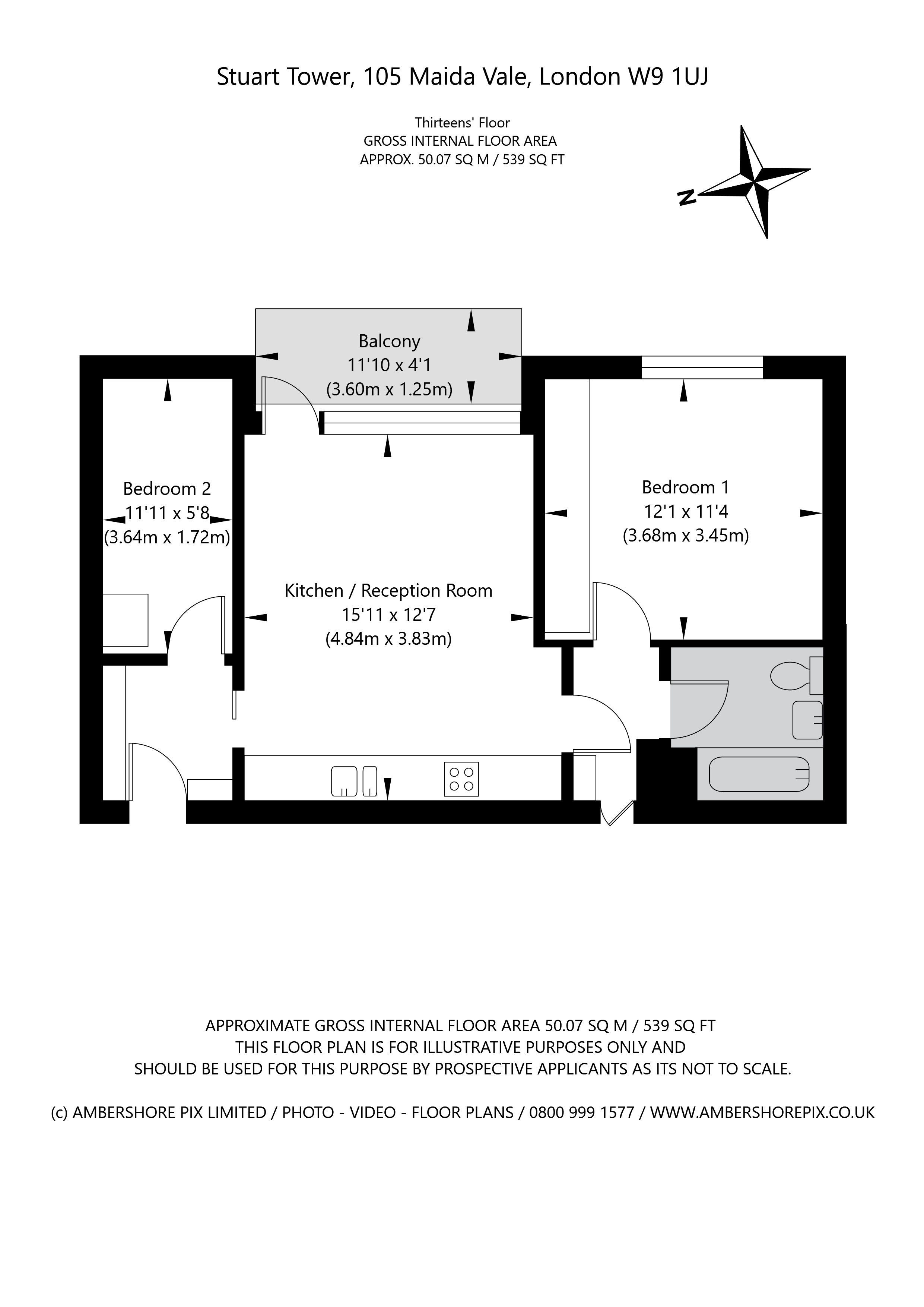 13D Stuart Tower, 105, Maida Vale, London floorplan