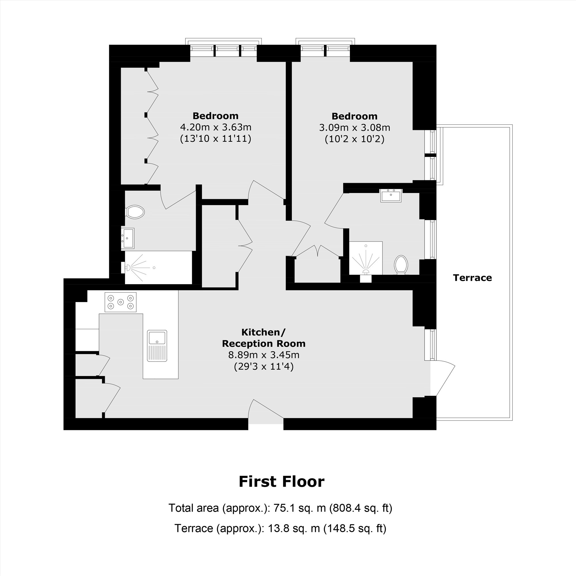 Apartment A7  101-103, Cleveland Street, LONDON floorplan